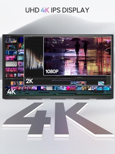 UPERFECT Portable Monitor 18.4-inch 4K 60HZ 10 Bit w/VESA & Stand 180° Adjustable Ultra-Slim & Lightweight Frameless FHD FreeSync IPS HDR Gaming Display, Travel Second Monitor for Laptop 2