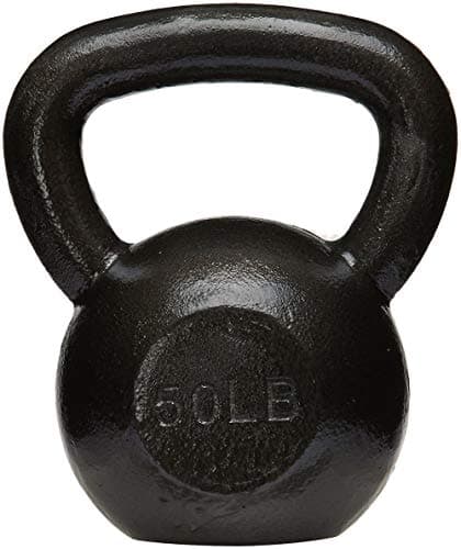Amazon Basics Cast Iron Kettlebell for Strength Training, Textured Wide Handle, 50 Pounds, Black