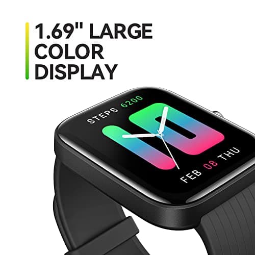 Amazfit Bip 3 Pro Smart Watch for Android iPhone, 4 Satellite Positioning Systems, 1.69" Color Display, 14-Day Battery Life, 60+ Sports Modes, Blood Oxygen Heart Rate Monitor, Water-Resistant(Black) 9