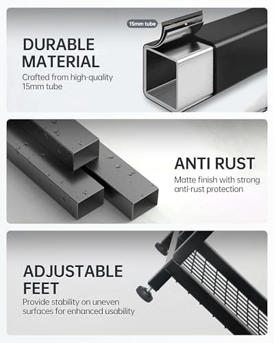 ZOES HOMEWARE Heavy Duty Pool Towel Rack for Outdoor | 3 Tier Free Standing Towel Rack with 2 Storage Shelves | Anti-Rust Stand Rack for Outdoor,Pool &Bathroom | Black, 41"x16"x12" 5