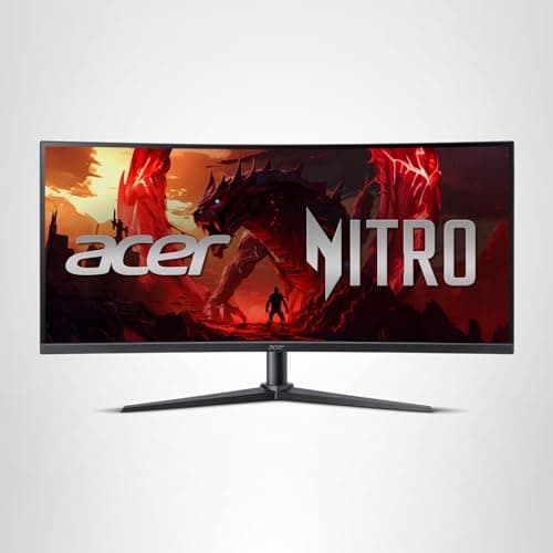 acer Nitro 34” Gaming Monitor | QHD 3440 x 1440 | 1500R 21:9 Curved | AMD FreeSync Premium | 200Hz Refresh Rate | 1ms (VRB) | sRGB 99% | 1 x Display Port 1.4 & 2 x HDMI 2.1 Ports | XZ340CUR X0bmiiphx 14