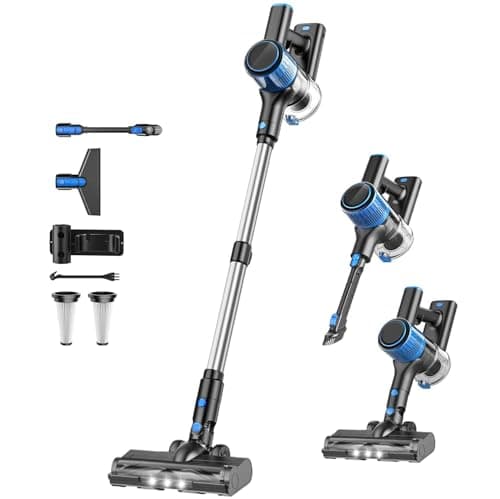 Cordless Vacuum Cleaner, 30Kpa 8-in-1 Stick Vacuum with LED Display & 3 Cleaning Modes, 45-Minute Runtime & Detachable Battery, Lightweight Vacuum Cleaner for Home Hardwood Floors Carpets and Pet Hair