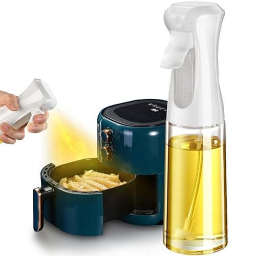 Oil Sprayer for Cooking- 200ml Glass Olive Oil Sprayer Mister, Olive Oil Spray Bottle, Kitchen Gadgets Accessories for Air Fryer, Canola Oil Spritzer, Widely Used for Salad Making, Baking, Frying,BBQ4 8