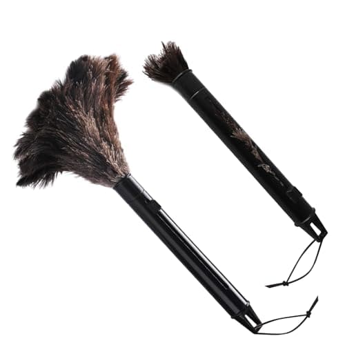 2pcs Feather Duster, Retractable Handle Fluffy and Natural Feather Duster Intrior/Extrior Cleaner for Blinds, Kitchen, Keyboard, Office Cleaning Supplies(Size:2pcs) 6