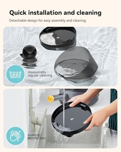 Cat Water Fountain: 67oz/2L Cat Fountain with Ball - Super Quiet Pet Water Fountain - Cat Fountain with Filter for Keeping Water Purified - Built-in Led Light Attracting Cats to Drink Water GOOSTOO 8