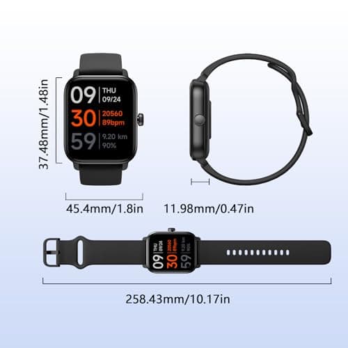 KEEPONFIT Smart Watch Answer/Make Calls, 1.85" Aluminum Case Alexa Built-in Fitness Tracker with IP68 Waterproof/100 Sports Modes/Heart Rate/Sleep for iOS/Android (Black) 8
