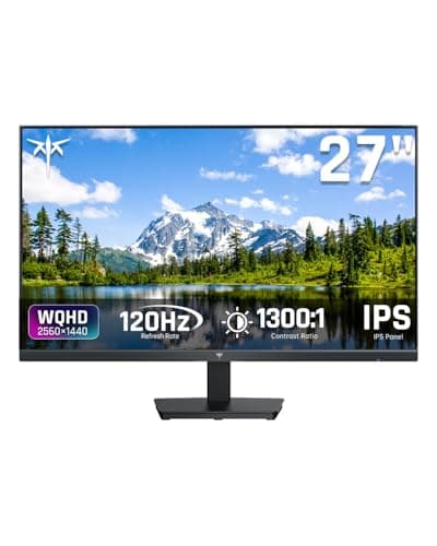 KTC 27 Inch Computer Monitor - QHD (2560 x 1440) Display, Up to 120Hz Monitor, IPS Panel, 123% sRGB, HDMI 2.0 x 2 & DP 1.4 x1, Adaptive Sync, Eye-Friendly Screen PC Monitors for Work Gaming, H27D9
