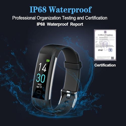 Jawploy Fitness Tracker with Heart Rate Monitor/Step Counter/Calories, Smart Watch Activity Tracker Sleep Monitor, IP68, Health Tracker Pedometer for Man Women 6