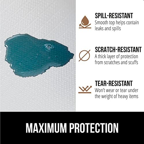 GORILLA GRIP DripGuard Shelf Liner, Non-Adhesive Drawer and Kitchen Cabinet Protector, Strong Grip Slip Resistant Underside, Smooth Surface Liners for Cabinets, Bathrooms, Closets, 12x120 Inch, White 4