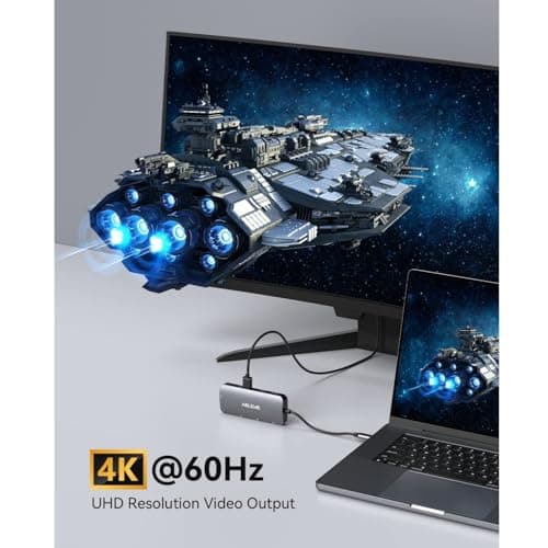 ABLEWE USB C Hub Ethernet, Multiport USB C to HDMI Hub, 8 in 1 4K@60Hz USBC Adapter,1000Mbps, 100W PD, 3 USB 3.0 Ports, Docking Station Compatible for MacBook, Tablet, Phone, Type C Devices 6