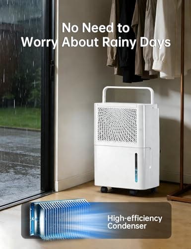 HUMSURE 2500 Sq. Ft 30 Pints Dehumidifier Equipped With Drainage Hose, Automatic Defrosting, for Basement, Home, Bathroom, Bedroom,24-Hour Timer Function 5