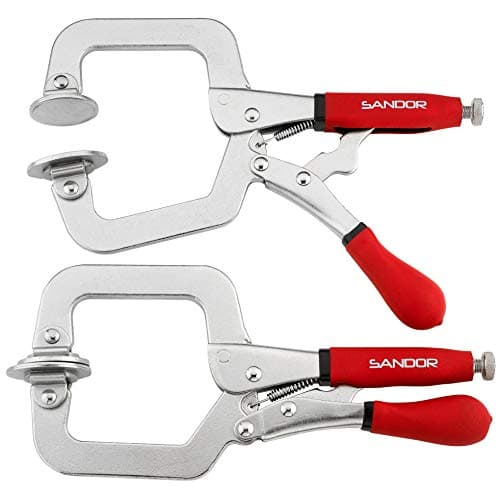 3" Metal Face Clamps for Woodworking - (Pack of 2) Heavy Duty C-Type Wood Clamp Tools with Ergonomic Grip for DIY, Pocket Hole Joinery, Cabinetry, Welding, Carpentry