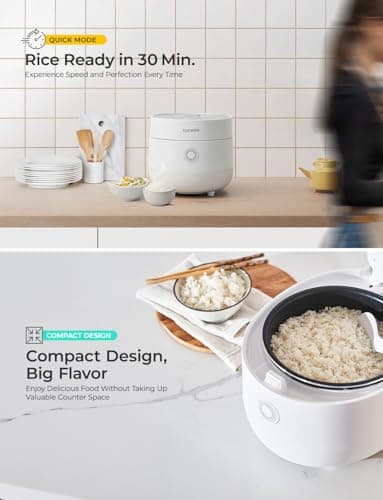 CUCKOO Micom Rice Cooker 3-Cup Uncooked / 6-Cup Cooked with Nonstick Inner Pot, Small Rice Maker with 8 Menu Options, Fuzzy Logic Technology, Auto Clean, Quick Rice Mode, White (CR-0375FW) 6