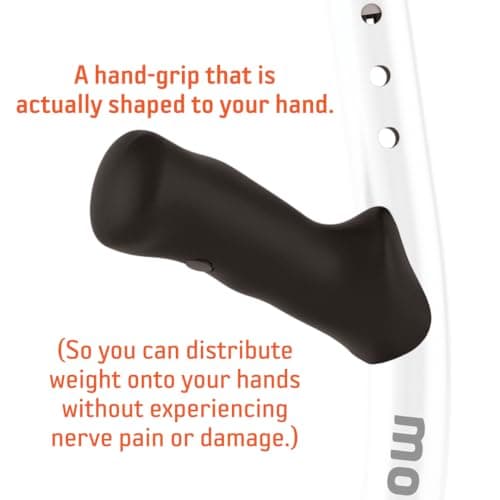 Mobilegs Ultra Crutches for Adults with Ergonomic Handgrips & Plush Saddle - Adjustable Height, Ventilated Saddle, Reduces Pain & Discomfort, Perfect for Post-Surgery & Long Term Disability 5
