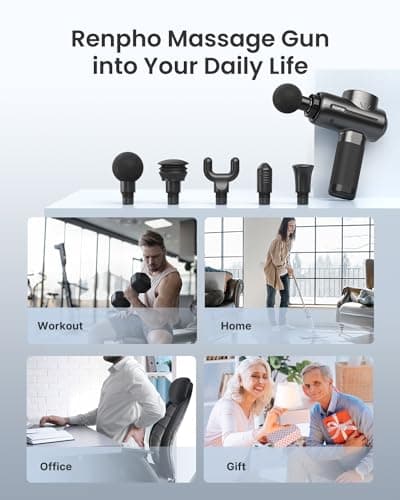 RENPHO Massage Gun Deep Tissue, Birthday Gifts for Women Men, Portable Percussion Massager for Back and Neck, Handheld Device with Carry Case, Active 8