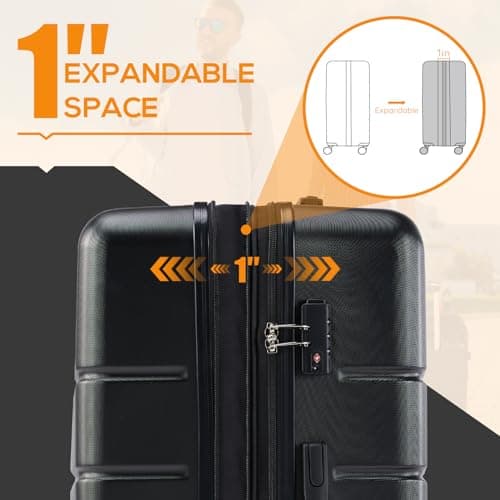 Carry-On Luggage, 20 inch Hard Shell Rolling Suitcase for Travel Expandable Lightweight with Spinner Wheels TSA Lock 7
