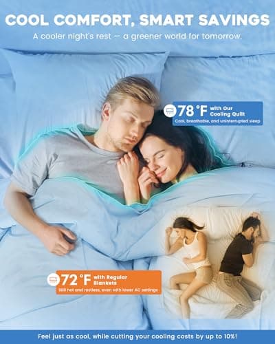 dennylife Cooling Comforter King Size, Double-Sided Cool Touch Cooling Blanket for Hot Sleepers, Q-Max 0.4 Summer Breathable Cooling Quilt, Oeko-TEX Certified, CS-KN1-BL 7