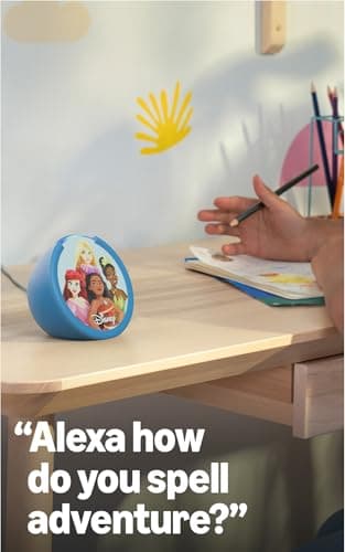 Amazon Echo Pop Kids (newest model), Designed for kids, Designed for Alexa+, parental controls, Includes 6 months of Amazon Kids+, Disney Princess 6