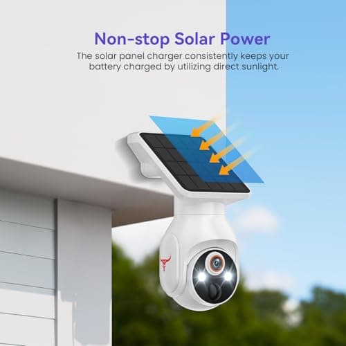 MeshSear 1080P Solar Security Cameras Wireless Outdoor, 360° View Pan/Tilt, Color Night Vision, Easy to Install, Real-Time Alerts, 2-Way Audio, Cloud Storage (Sold Separately), 2.4Ghz Wi-Fi Only 7