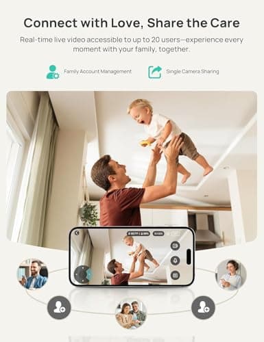 Dr.Care VistaView Smart WiFi Baby Monitor - 5” 1080P Split Screen & 2K Camera App Control, Cry & Motion Alerts, HD Night Vision, 5000mAh Battery, 2-Way Talk, Multi-User, Triple Security, 1279ft Range 6