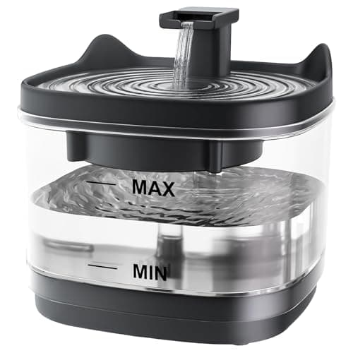 Cat Water Drinking Fountain 75oz - Ultra Quiet Pet Water Dispenser with Isolated Pump, 4-Stage Filtration (2 Filters), Flowing Water for Cats & Small Dogs, Fountain and Stream Modes