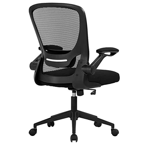 Home Office Chair Ergonomic Desk Chair Mesh Computer Chair Swivel Rolling Executive Task Chair with Lumbar Support Arms Mid Back Adjustable Chair for Men Adults, Black