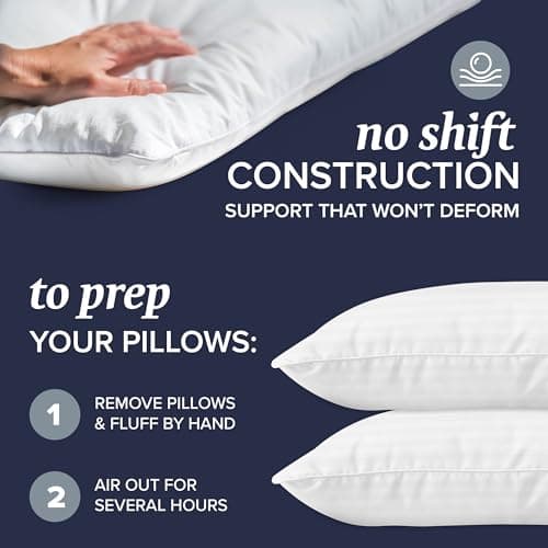 Beckham Hotel Collection Bed Pillows King Size Set of 2 - Down Alternative Pillow for Back, Stomach or Side Sleepers 2