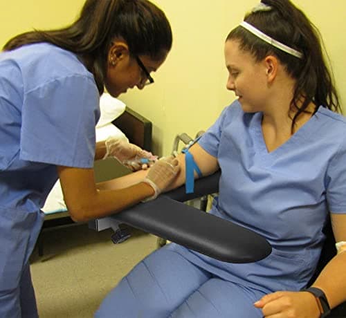 Helsevesen Blood Drawing Phlebotomy Chair, Comfortable Padded Lab Draw Chair with Adjustable Armrest (Black) 8