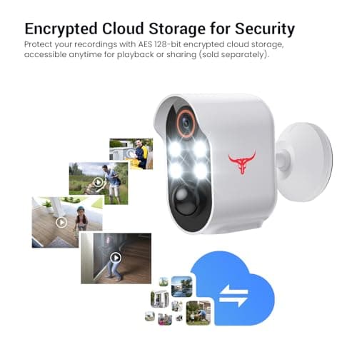 FameVibe 1080p Security Camera, Smart AI Human Detection, Color Night Vision, 2-Way Talk, Cloud Storage, 2.4G WiFi, Battery Powered Wireless Camera, Indoor/Outdoor Surveillance Bullet Cam 6