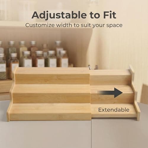 JinDoWin Spice Rack Organizer For Cabinet, Spice Organization For Cabinet, Spice Rack For Countertop,15.7 Inch Adjustable Seasoning Organizer Spice Organizer (1 Pack, Medium) 7