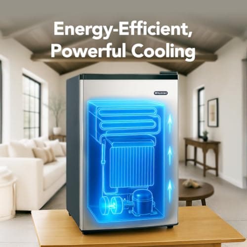 Whynter Upright Freezer with Lock, 2.1 Cu. Ft. Small Freezer Mini Freezer for Bedrooms, Dorms, Garages, Offices CUF-210SS, Stainless Steel Energy Star 5