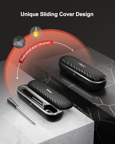 Bluetooth Meat Thermometer Wireless Probe for Smoker 500ft, Fitflavor Digital Grill Meat Thermometer Wireless for Grilling BBQ Cooking Oven, Rechargeable Batterry, IP67 Waterproof 5