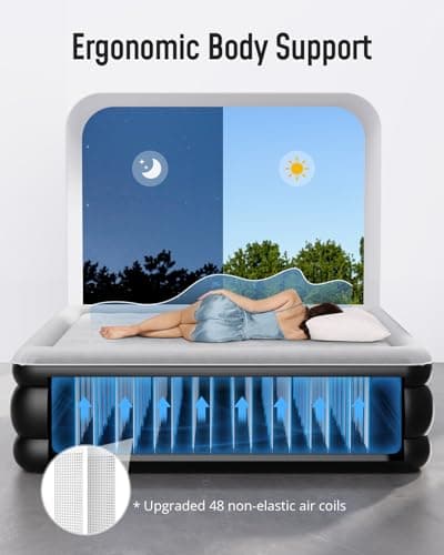 Airefina King Size Air Mattress with Built in Pump, Upgraded 18" Raised King Blow Up Air Mattress 2-4 Persons for Guests & Home, Ideal for Temporary Use, Colchones Inflables Air Bed 800 lbs 5