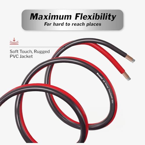 InstallGear 14 Gauge Speaker Wire - 30 Ft Copper Clad Aluminum Speaker Cable with Durable PVC Jacket - Red and Black Wire for Home Theater and Car Audio - Flexible Audio Cables 5