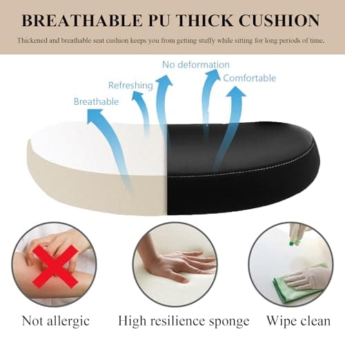 Office Chair, Mesh Ergonomic Desk Computer Chair with PU Leather Flip-up Armrest, Home Task Chair with Lumbar Support, Adjustable Executive Mid Back, Rolling Swivel,Black 8