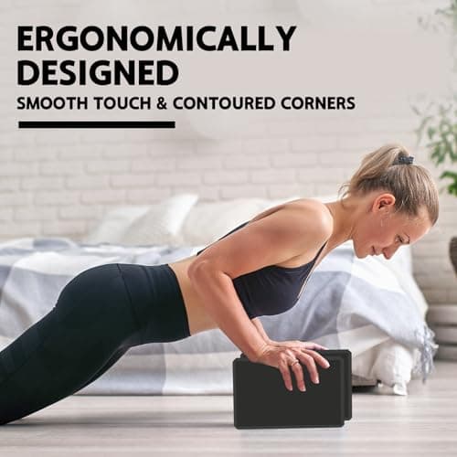 MBKHFLL Yoga Block - Supportive Latex-Free Eva Foam - Soft Non-Slip Surface with Beveled Edges for Yoga, Pilates, Meditation - Yoga Accessories for Stability, Balance, Deepen Stretches (black) 5