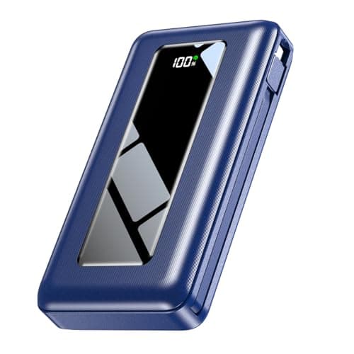 JKELAR Portable Charger Power Bank 50000mAh, PD 22.5W Fast Charging Battery Pack with Built-in Cables & Flashlight, Large Capacity Travel Camping Essential Portable Phone Charger, Dark Blue