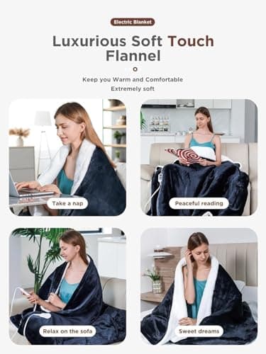 Heated Blanket,Soft Flannel Heated Throw Blanket,Fast Heating Electric Throw Blanket with 8 Heating Levels,9 Hours Auto Shut Off,Home Sleep Electric Blanket Throw, A Thoughtful Gift for Elders 6