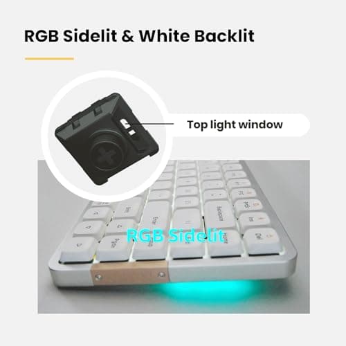 LOFREE Flow84 Low Profile Mechanical Keyboard, 75 Percent Rechargeable Wireless Keyboards with Bluetooth and Wired Connection for Windows, Mac OS/Black Phantom Tactile Switches 5