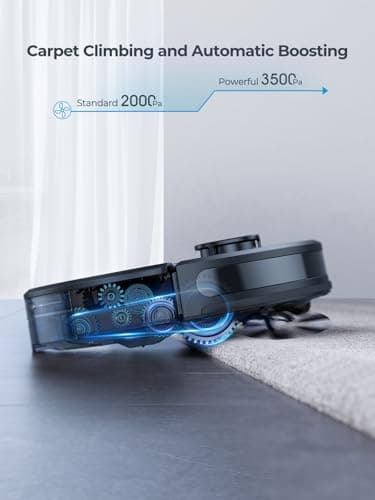 Robot Vacuum and Mop, 5000Pa Self-Emptying Robot Vacuum, Smart Lidar Navigation Robot Vacuum Cleaner with Home Mapping, 180 Min Max, Ultra-Slim, Ideal for Pet Hair, Hard Floor, Carpet (L6 Nex) 6