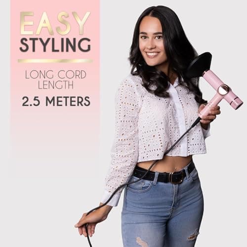 ELLA BELLA® Professional Ionic Hair Dryer with Diffuser • Negative Ion Blow Dryer • Suitable All Hair Types • Intelligent Heat Control & Rapid Drying Speeds • Lightweight Design • Low Noise Technology 5