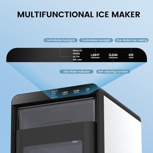 COWSAR Nugget Ice Makers Countertop, 44Lbs/24H Crushed Ice Maker & Pebble Ice Machine, Pellet Ice Makers with Ice Scoop &Removable Basket,Sonic Countertop Ice Machine for Home/Kitchen/Office 5