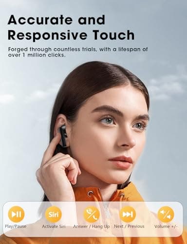 wyness Wireless Earbuds Bluetooth 5.3 Ear Buds, Hi-Fi Stereo Bass Ear Buds with 48H Playtime & LED Display, Lightweight in-Ear Headphones with Mic, IPX7 Waterproof, Touch Control for iPhone 7