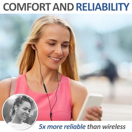 LUDOS FEROX Wired Earbuds in-Ear Headphones, 5 Year Warranty, Earphones with Microphone, Noise Isolation Corded for 3.5mm Jack Ear Buds for iPhone, Samsung, Computer, Laptop, Kids, School Students 8