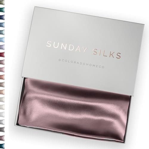 SUNDAYSILKS™ 100% Mulberry Silk Pillowcase, Silk Pillow Cases for Hair & Skin, Superior to Satin Pillowcase, with Zipper, Standard, Queen, King Sizes, Anti-Wrinkle, Cooling, Non-Slip Silk Pillowcases