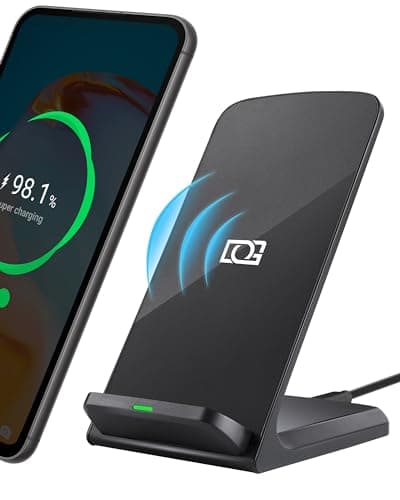 DGPLUS Wireless Phone Charger, 15W Fast Qi Wireless Charge Stand for iPhone 17 Pro Max 16 15 14 13 12 Plus 11 Samsung Galaxy S26 Ultra Z Note Pixel 10 (Classic Black)