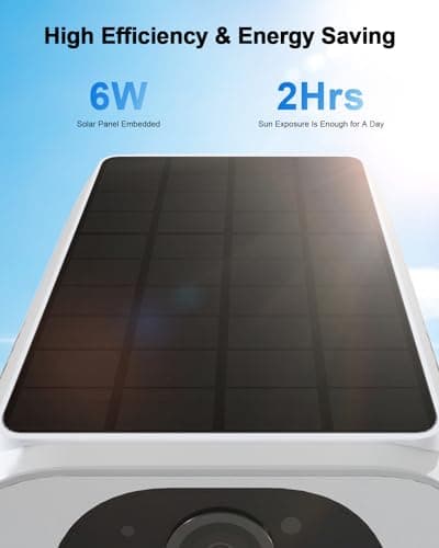 ANRAN 2K Solar Security Cameras Wireless Outdoor, 2.4Ghz WiFi Surveillance Outdoor Camera for Home Security with Embedded Solar Panel, Color Night Vision, 2-Way Talk, IP67 Waterproof, Work with Alexa 5
