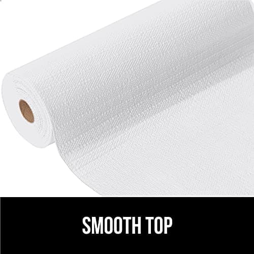 GORILLA GRIP DripGuard Shelf Liner, Non-Adhesive Drawer and Kitchen Cabinet Protector, Strong Grip Slip Resistant Underside, Smooth Surface Liners for Cabinets, Bathrooms, Closets, 12x120 Inch, White 9