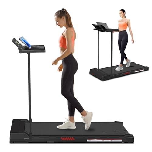 Portable Treadmills for Home, Compact Treadmill with Handles, 3.0HP Electric Walking Pad Treadmill with Removable Desk Workstation, Running Machine for Home Office