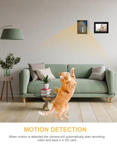 Jigayao Indoor Security Camera Hidden Camera Photo Frame,1080P Picture Frame Spy Cameras Nanny Cam with Motion Detection,Mini Secret Cameras Video Spy Cam for Home Office-No WiFi Needed No Audio 5